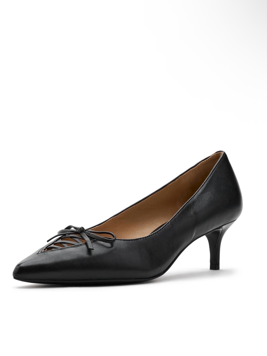 Lauren Ralph Lauren Adrienne Lace-Up Nappa Leather Pumps W/Bow, Size 6, New